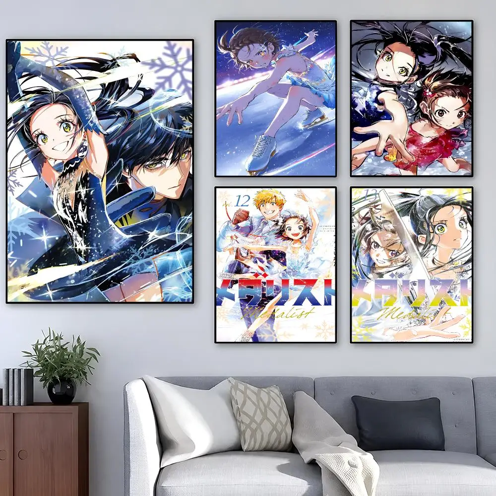 Anime Medalist Figure Skating Poster Removable PP Decorative Poster Water-Resistant Print Apartment Dorm Office Cafe Gift