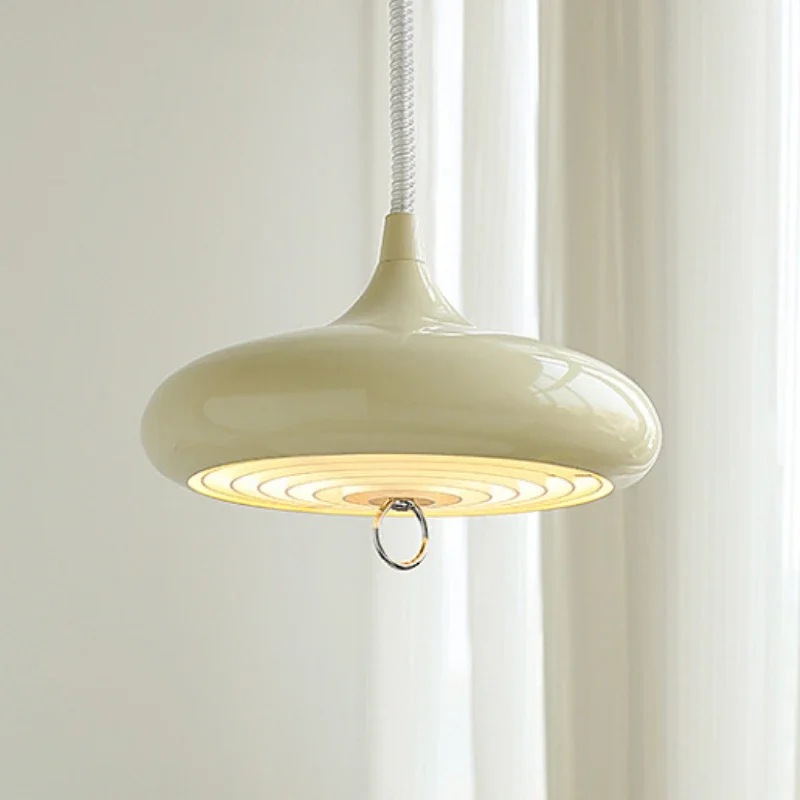 

Modern Bauhaus Pendant Light Cream White Adjustable Dining Table Chandeliers For Bedroom Study Vintage Industrial Home Decor