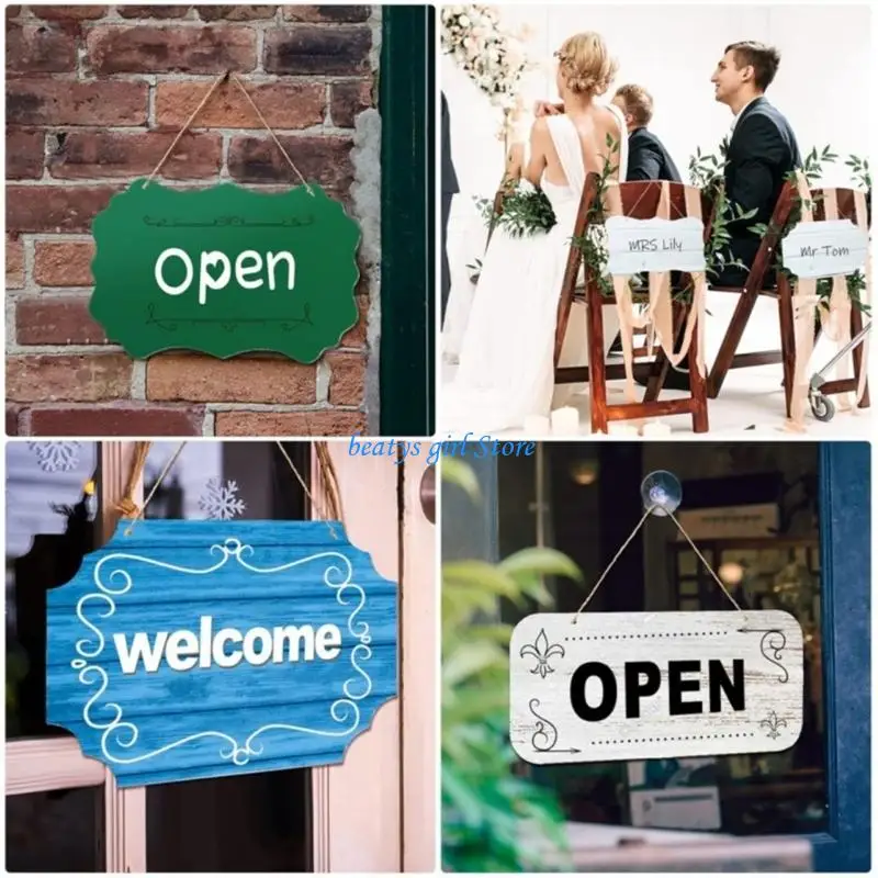 C7AB Acrylic Hanging Sign Hanging Decorative Sign with 2 Holes and Rope Unfinished Blank Sign for Party