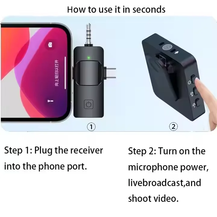 شعبية حار بيع F11-2 F15 ميكروفون لاسلكي موصل 3 في 1 الأيدي الحرة تقرير اللاسلكية التلبيب ميكروفون للهاتف المحمول #5
