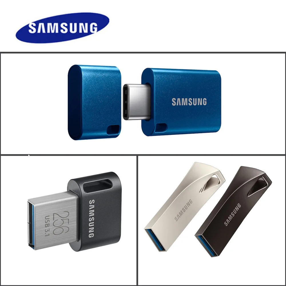 SAMSUNG USB3.1 Flash Drive 64GB Read Speed 300MB/s 128GB 256G 512GB 400MB/s Pen Drive Type-A or USB Type-C Pendrive Memory Stick