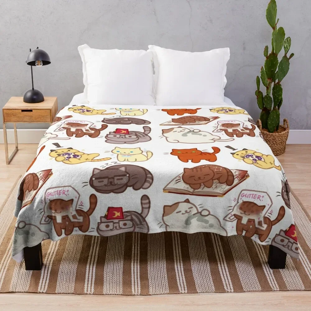 

Kitty Falls Throw Blanket halloween Comforter cosplay anime Blankets