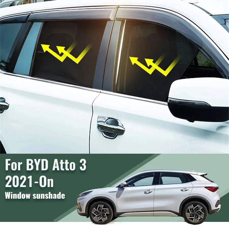 

For BYD Atto 3 2024 2023 Yuan Plus 2022 2021 Atto3 Car Sunshade Magnetic Front Windshield Curtain Rear Side Window Sun Shade