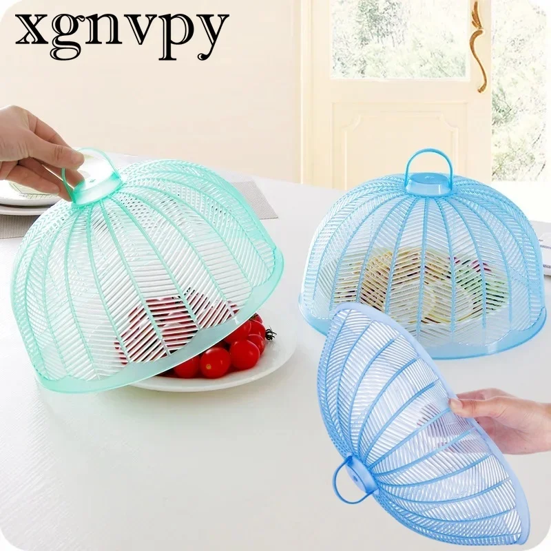 Xgnvpy 4PCS Plastics Table Cover Circular Anti Fly Mosquito Kitchen Cooking Tools Mesh Food Dish Covers Picnic BBQ Party