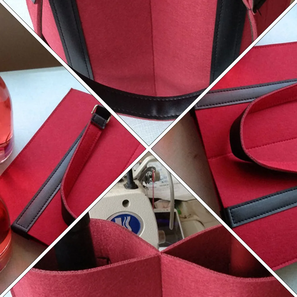 เครื่องดื่มน้ําขวดผู้ถือถุงของขวัญคริสต์มาส High-End Red Felt Tote โต๊ะรับประทานอาหาร