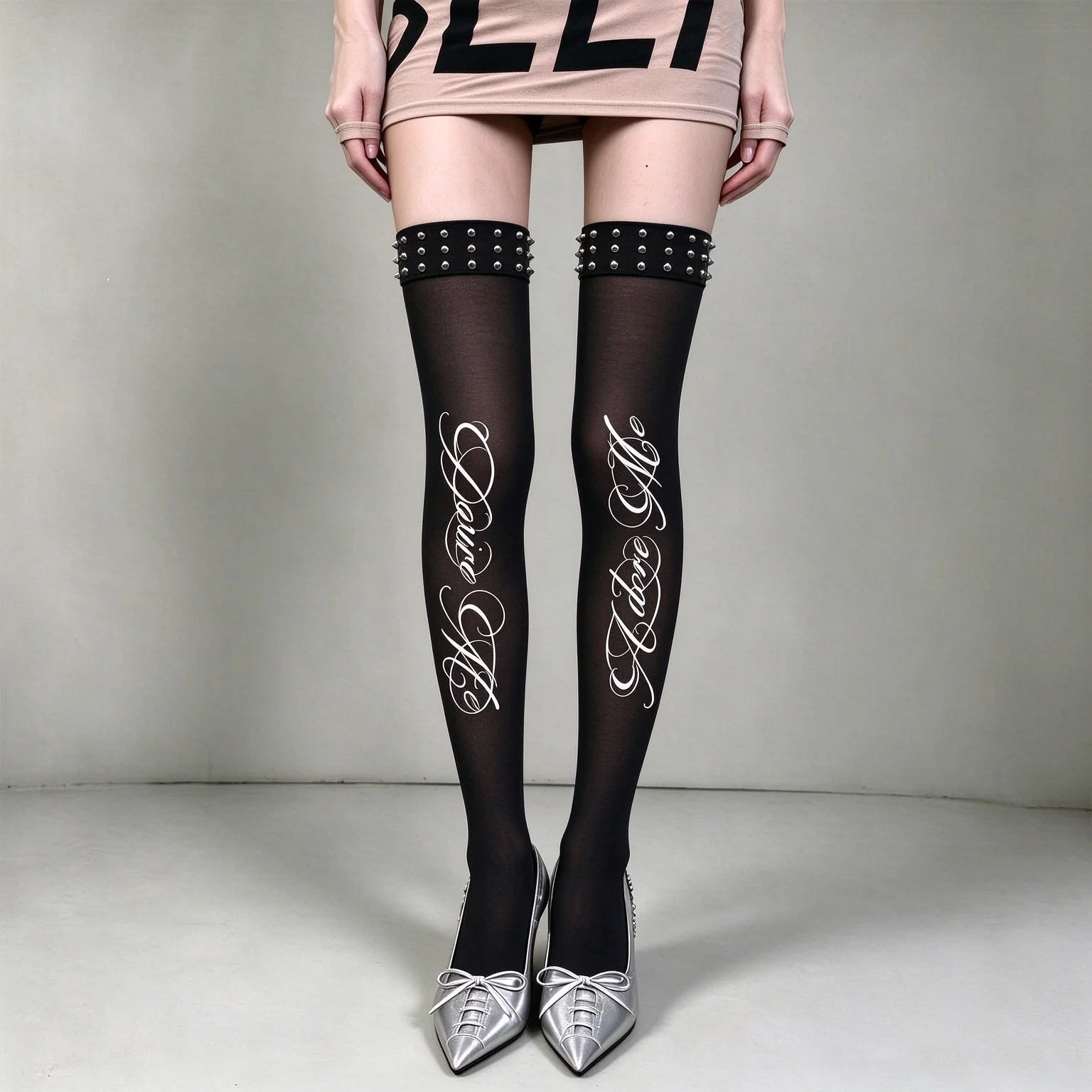 2000s Gothic Aesthetics Retro Women's Clothing Street Gothic Harajuku Retro Punk Emo Sexy Rivet Stockings