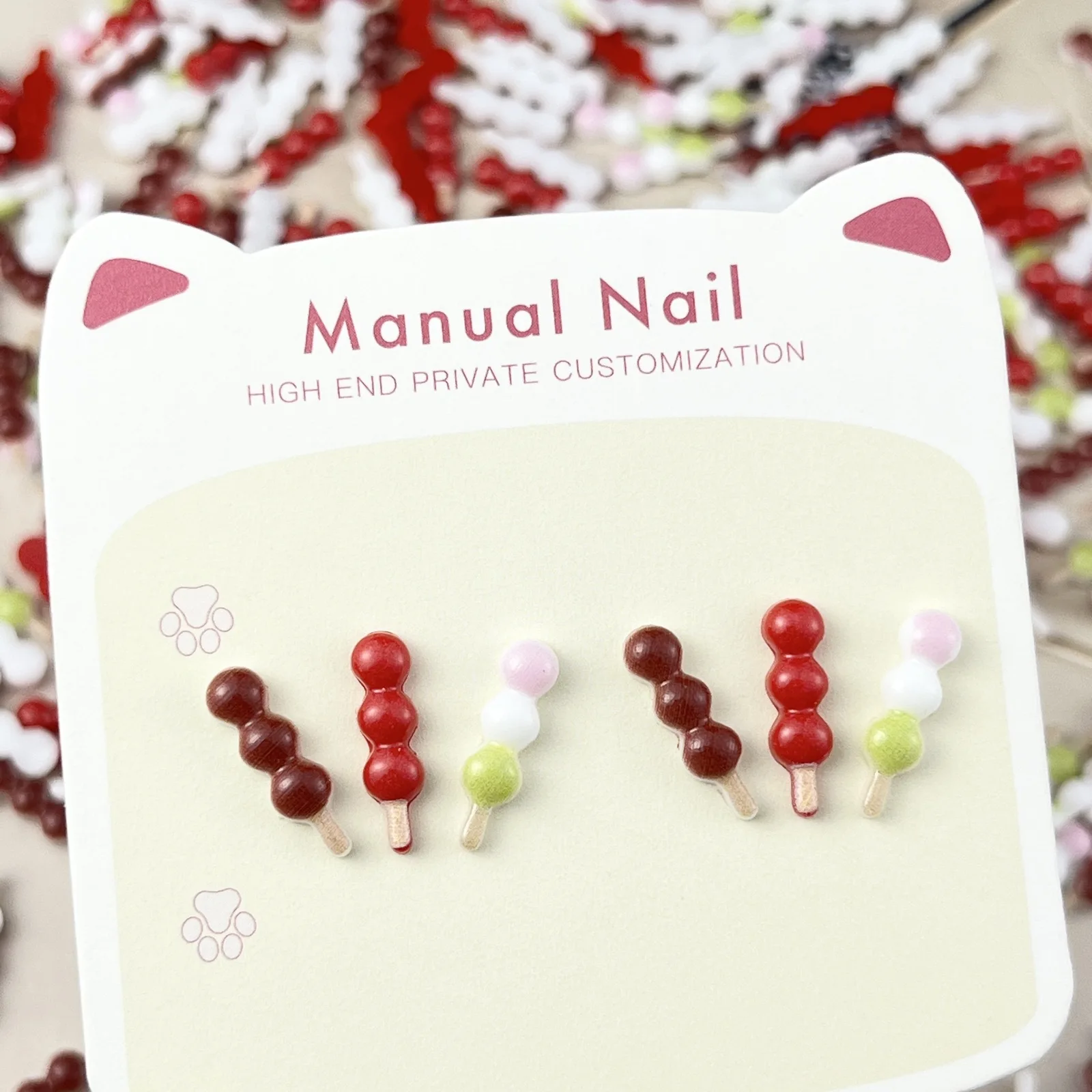 -Candied Haws- CN Traditonal Snack Resin Accessories Trendy Food Sugar-Coated Haws Flatback Decors Nail Gel Polish Ornaments 404