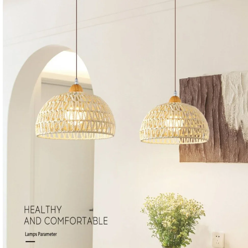 New Aesthetic Pendant Lamp Creative Bamboo Rattan Light Chandelier Light Ceiling Simple Pendant Light Tea House Cafe Restaurant