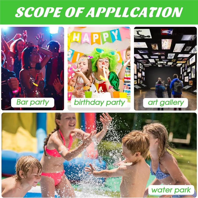 

J1UL1N 5-цветные браслеты Tyvek для мероприятий-500 шт., устойчивые к разрыву водонепроницаемые идентификационные браслеты, простая установка B