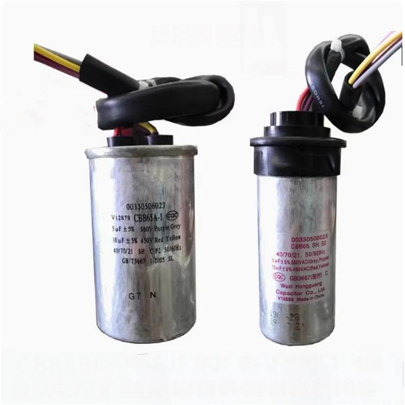 

1PCS CBB65A-1/CBB60 Washing machine start capacitor 450V Double cylinder double barrel washing machine capacitor 5UF+10UF