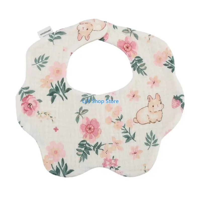 

T8UD Newborn Boy Girl Bibs Absorbent Baby Teething Bib Feeding Bib Soft Cotton Bibs