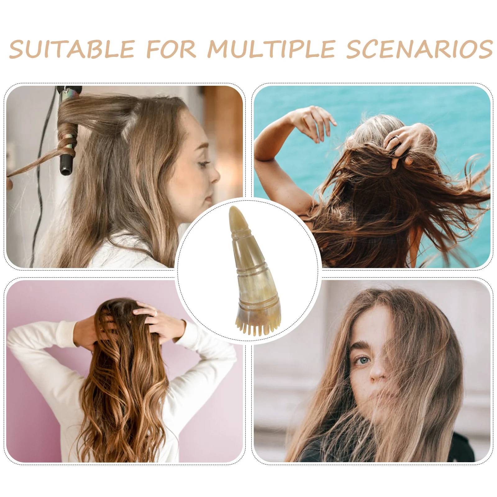 

Массажная расческа с натуральными широкими зубьями, эргономичная ручка, деревянная щетина, массажер для кожи головы для чистки волос и снятия стресса, соскабливание