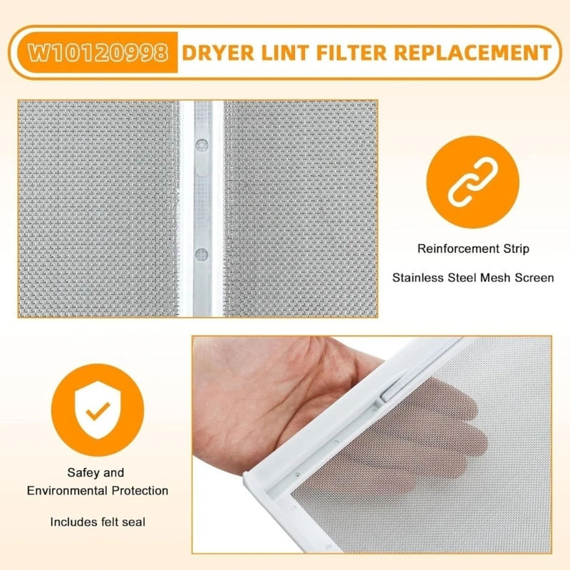 Laundry Room Dryer Lint Screen Assembly, Replacement Filter with Plastic Frame for Routine Cleaning Support and Part Care, 1