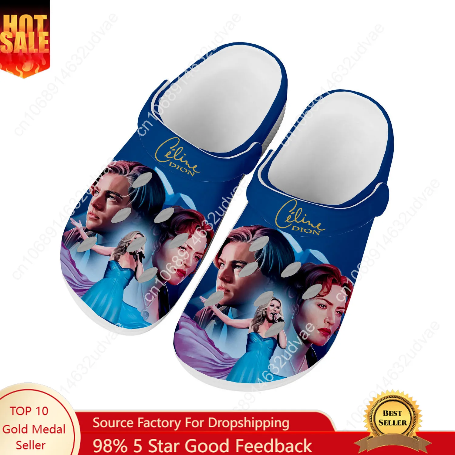 سيلين ديون أحذية ماء الرجال النساء مريحة موضة المنزل حديقة قباقيب تخصيص الصنادل الشاطئ تنفس ثقب النعال