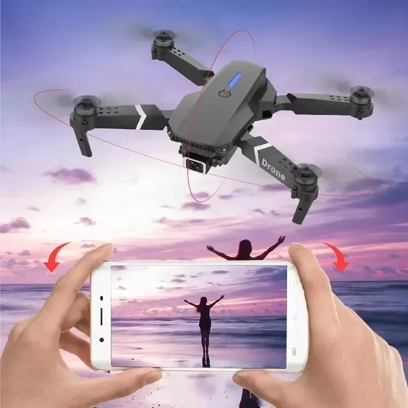 

E88 Professional Foldable RC Quadcopter Helicopter Toy with 4K Wide-Angle HD Camera WiFi FPV Height Maintaining