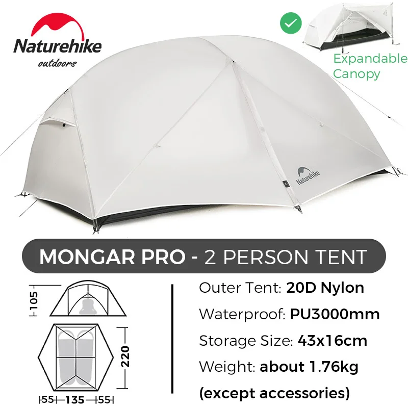 Naturehike Mongar Tent UL/PRO 2 Person Outdoor Travel Tent