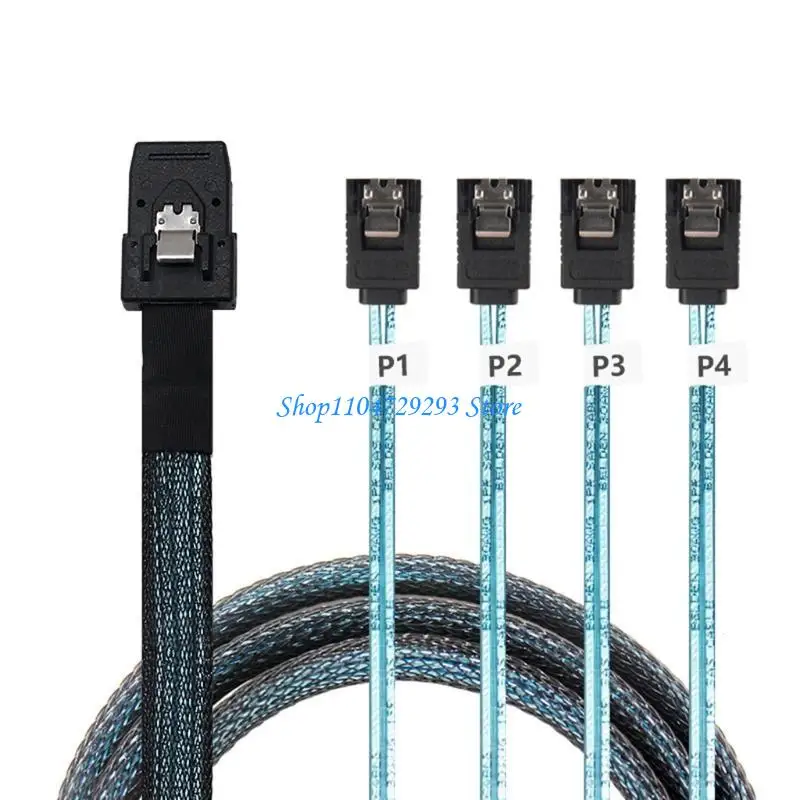 Mini Host/Controller to 4 Target/Backplane Mini 36Pin SFF-8087 Male to 4 7Pin Female Cable Replacement