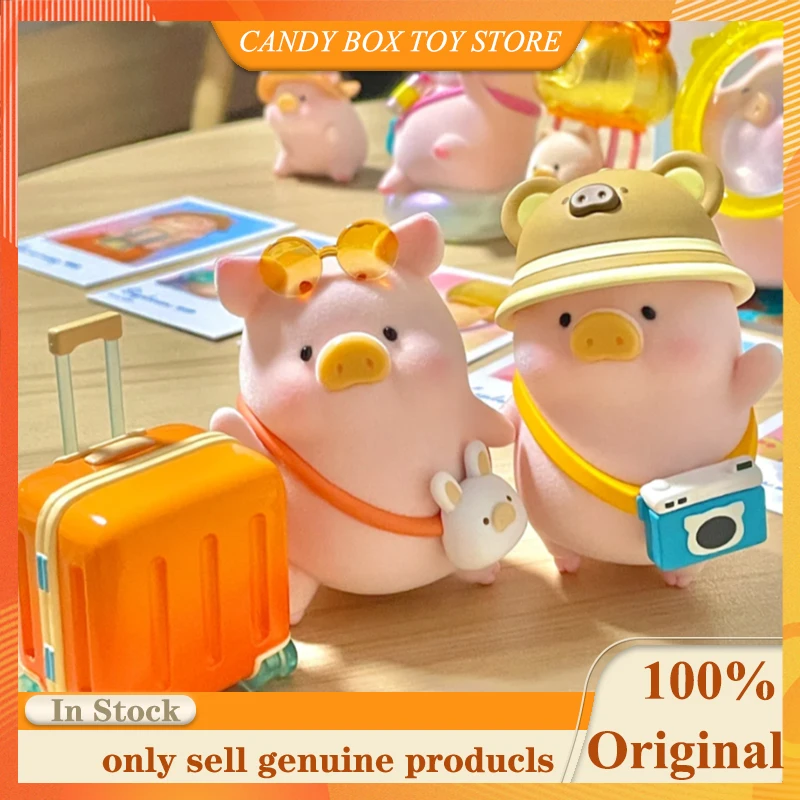 

Hot Genuine LuLu The Piggy Travel And Tourism Series Blind Box Cute Dolls Desktop ornament Mystery Box Child Birthday Gifts
