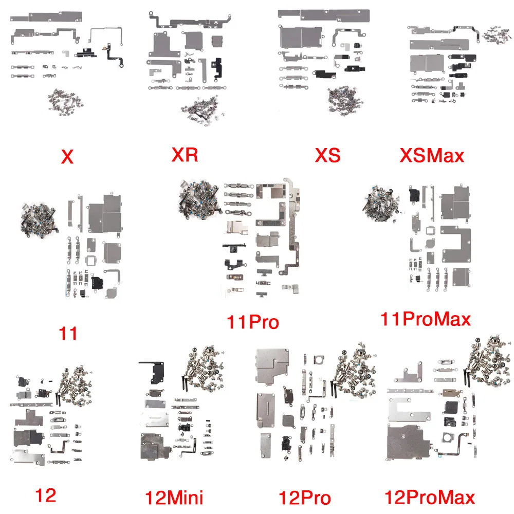 Full Set Screws With Internal Metal Plate Bracket Hloder Cover Parts For iPhone X XR XS 11 12 13 Mini Pro Max Replacement image 3