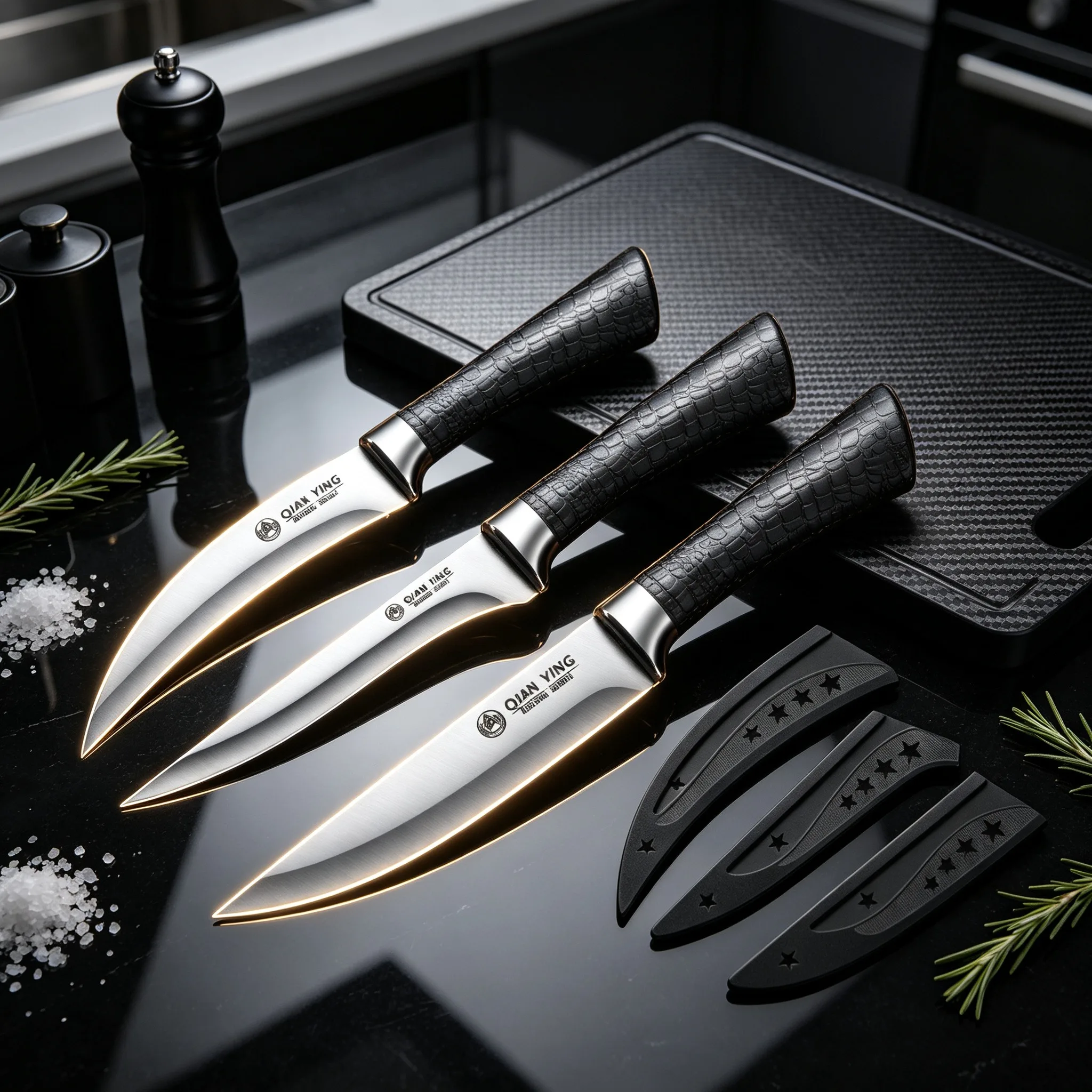 1/3-Set professionelle Küchenmesser, hochwertiges Set mit Messern zum Entbeinen, Küchenmesser aus Edelstahl, mit Schutzhülle.