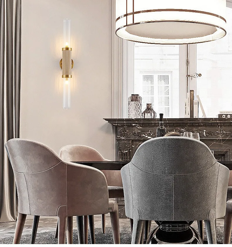 Postmodern Double Head Glass Wall Lamp Creative Personalized Corridor Staircase Bedroom Bedside Lighting