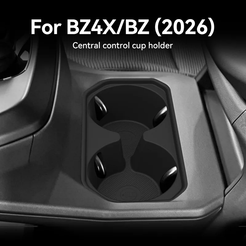 Für Toyota BZ4X BZ 2026 Rutschfeste Mittelkonsolen-Getränkehaltermatte TPE Wasserbecher-Halter Aufbewahrungsfach Auto-Innenausstattung