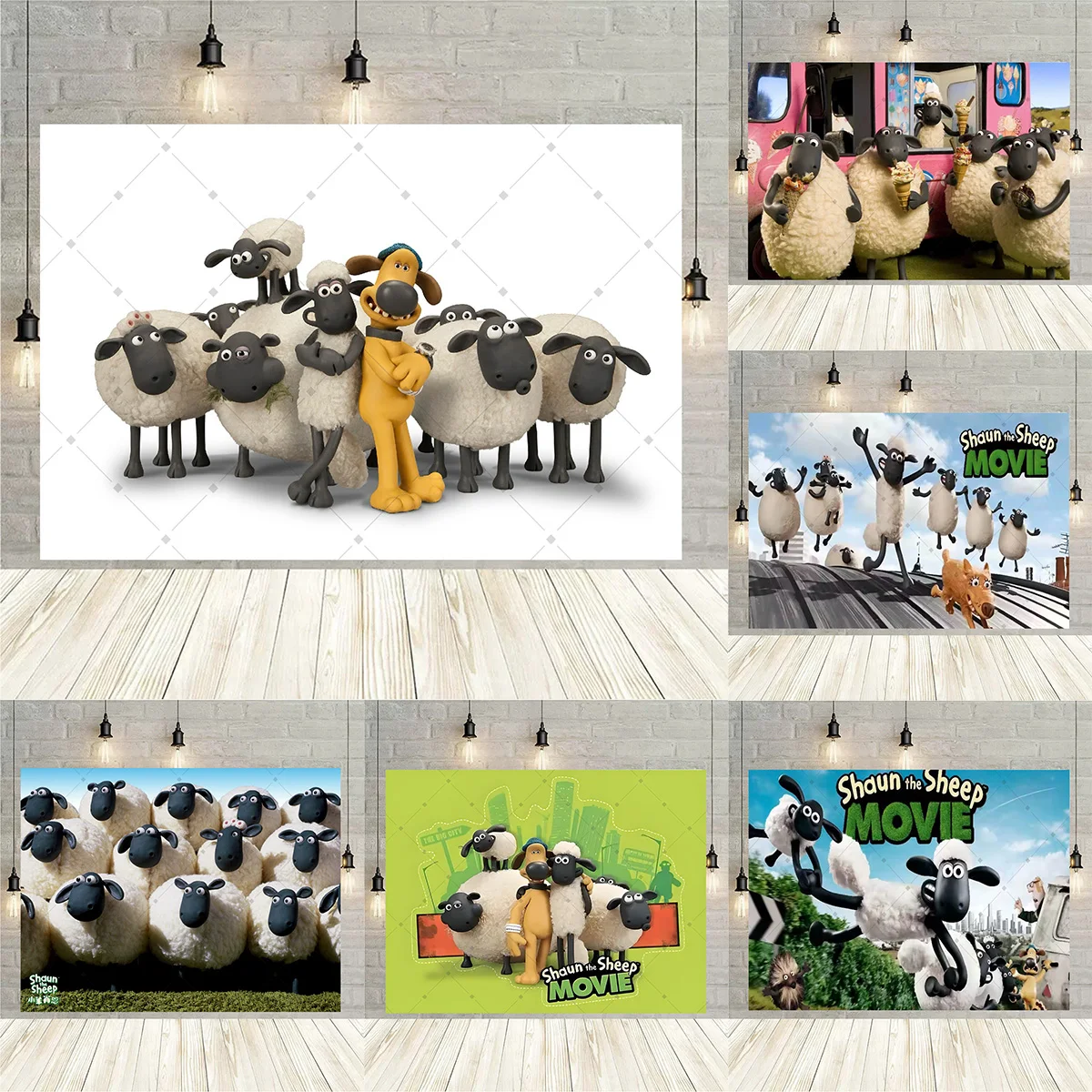 الأغنام فيلم حفلة عيد ميلاد ديكور خلفية ملصق الطفل المعمودية كعكة ديكور للطاولات لوازم الحفلات التصوير الدعائم الاطفال هدية