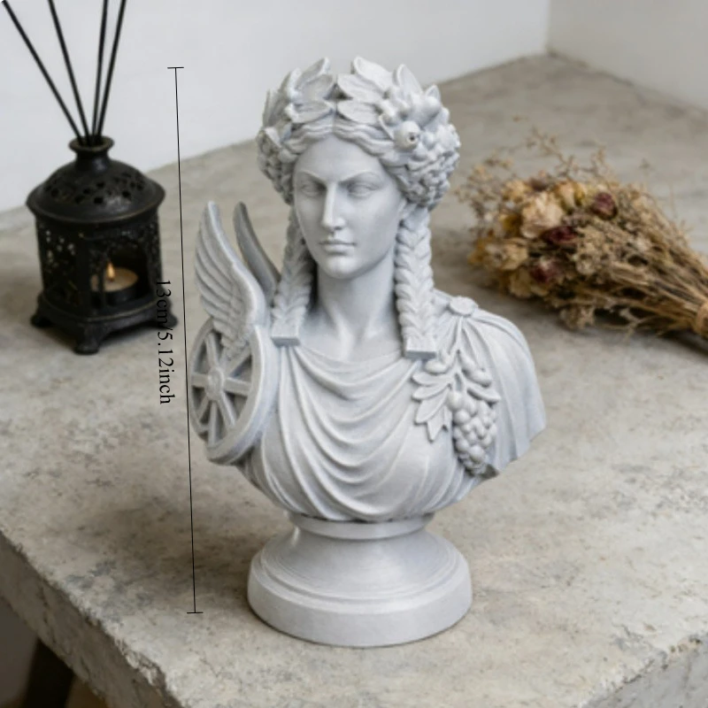 Estatua de la Diosa Griega Nemesis, Diosa de la Venganza y la Justicia, con Rueda Alada y Corona, Escultura Decorativa de Mitología para el Hogar