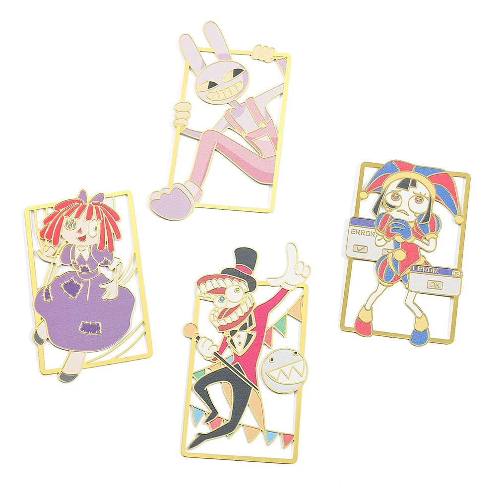 Anime the Amazing Circus Bookmark Digital Exquisite Metal Reading Bookmark Hollow Learning Stationery Students Teachers Gifts