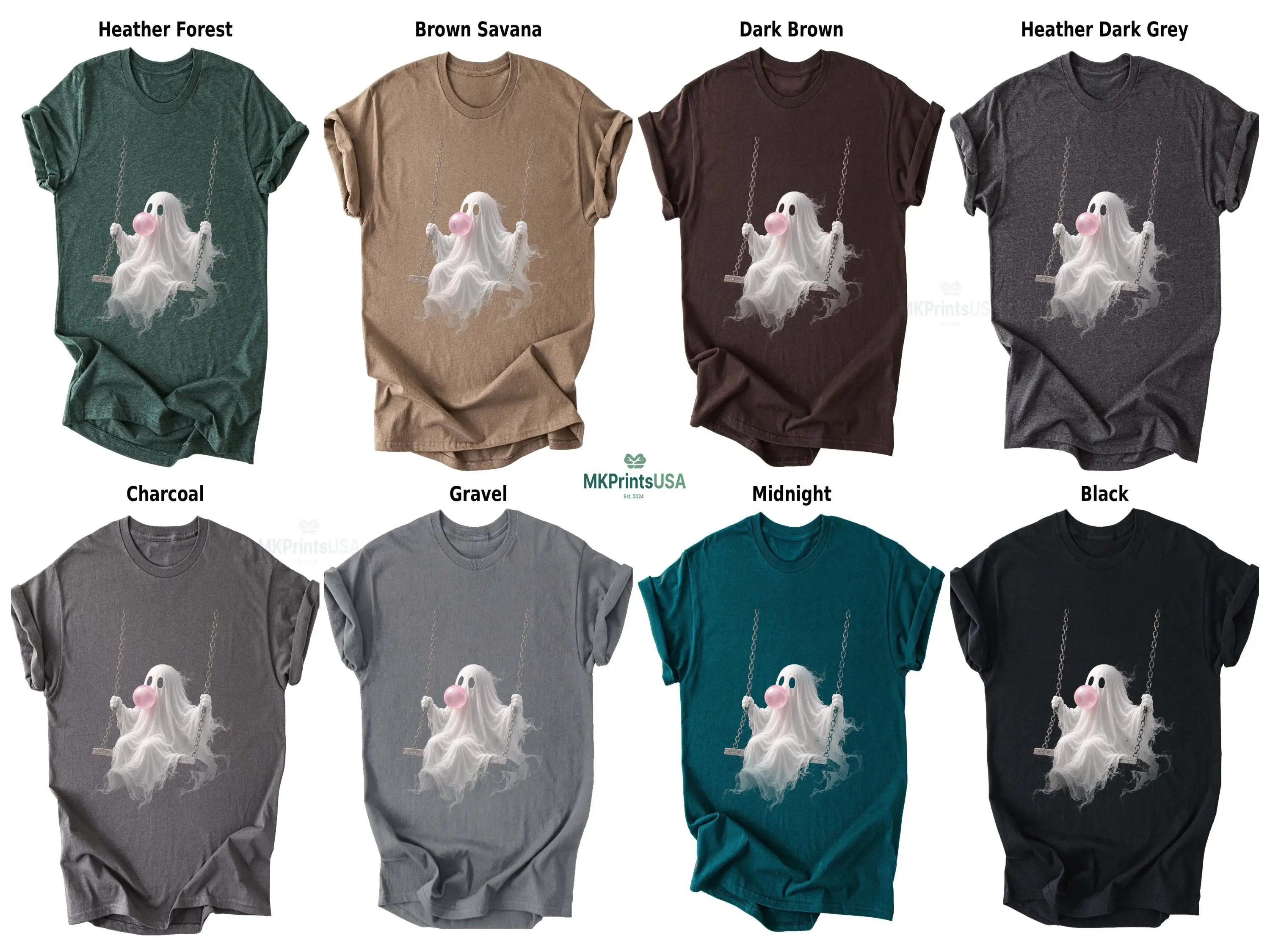 Ghost Bubble Gum Shirt, Funny Halloween Swing Tee, Spooky Ghost Apparel T-shirt