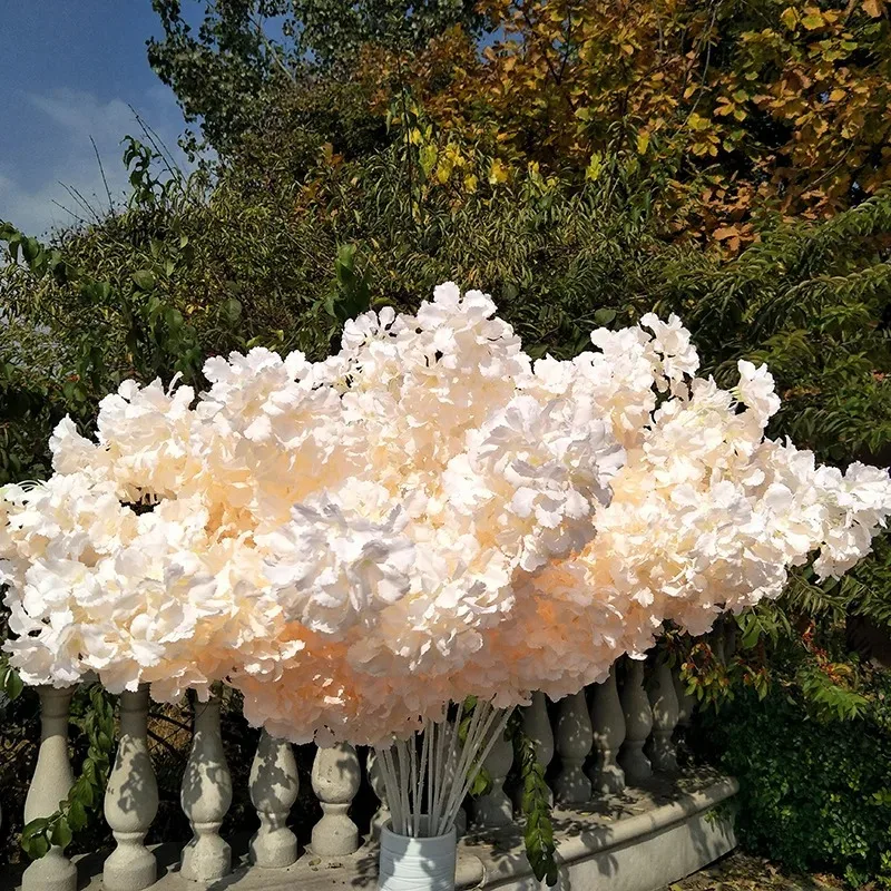 Silk Hydrangea White Branch, Snow All Over the Sky, DIY Artificial Home Party Decoration, Wedding Arch Decoration, 100 Pcs