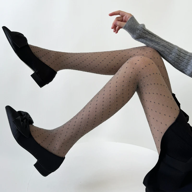 

Женские колготки-чулки с высокой талией, разноцветные, в горошек, с эффектом утяжки, эротическое белье