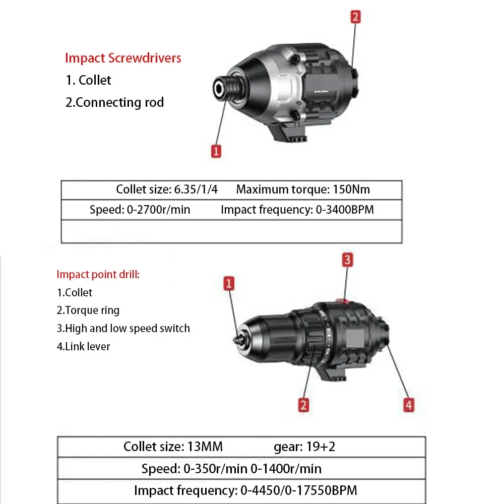 مثقاب كهربائي متعدد الأغراض 12 في 1 (مع مثقاب تأثير) منشار منحني ترددي أداة أرجوحة سلسلة مفك براغي
