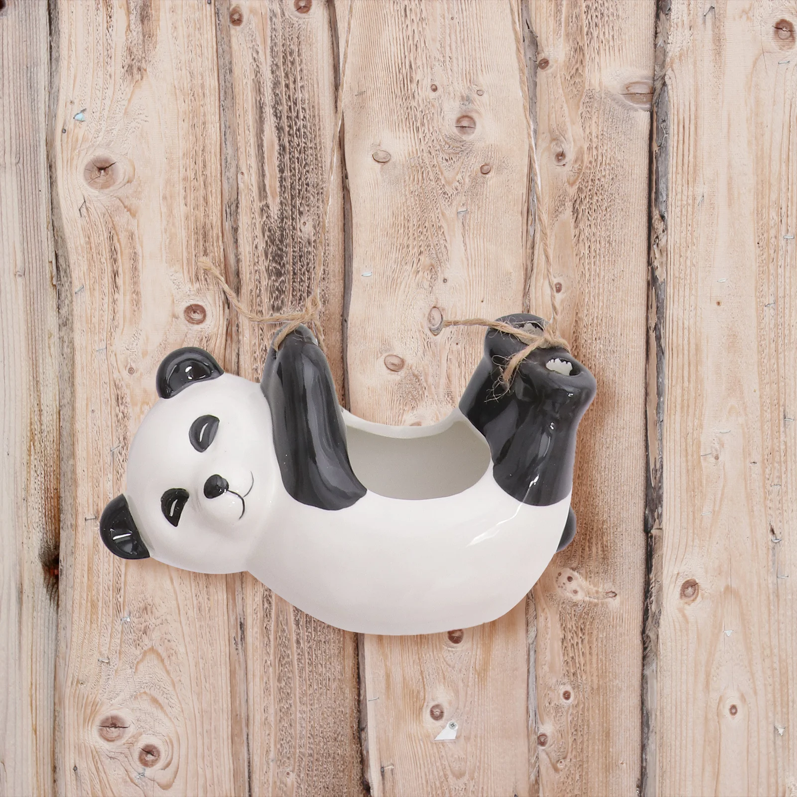 

1Pcs Panda Hanging Flower Pot Ceramic Succulent Planter for Indoor Home Decor Creative Animal Shape Bonsai Container
