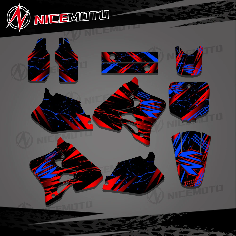 لهوندا CR250 1995 1996 CR125 1995 1996 1997 كامل الرسومات الشارات ملصقات دراجة نارية خلفية اسم رقم مخصص