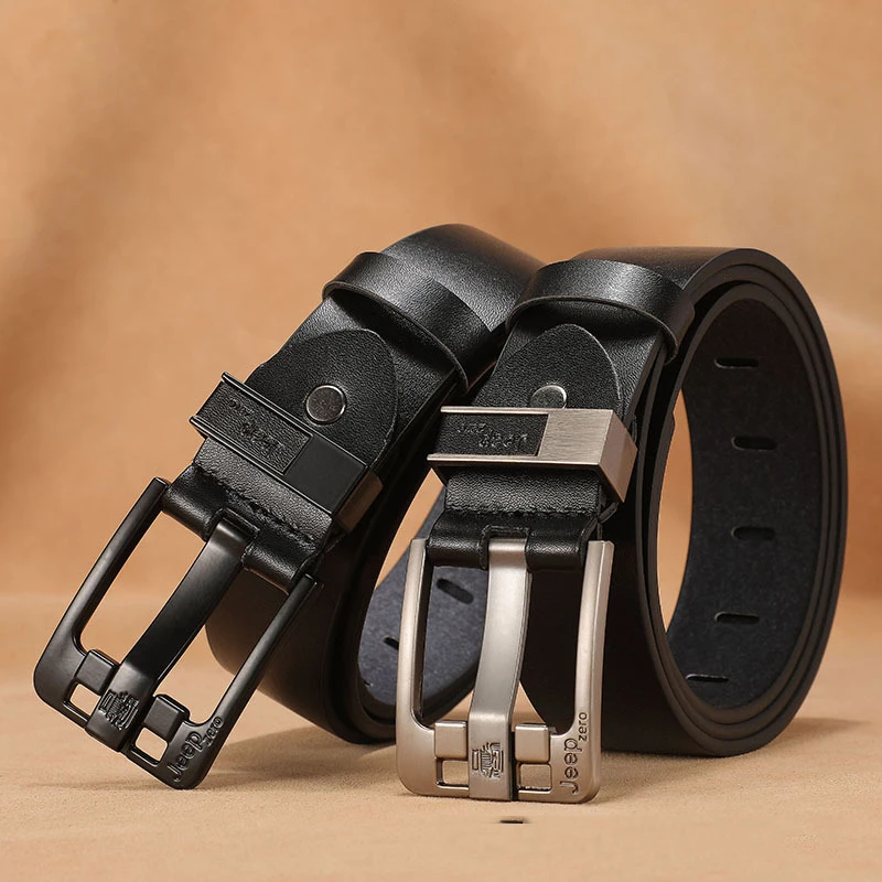 Vintage Style Belt Genuine Leather Strap High-quality Men's Belt Luxury Leather Strap Pin Buckle Belt High Quality