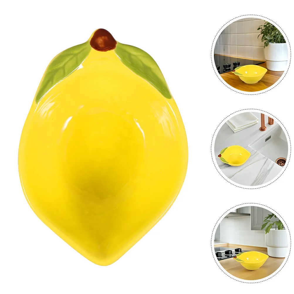 

1Set Creative Lemon Ceramic Tableware Set Versatile Fruit Dessert Salad Serving Bowls Plates Unique Whimsical Home Decor Ceramic