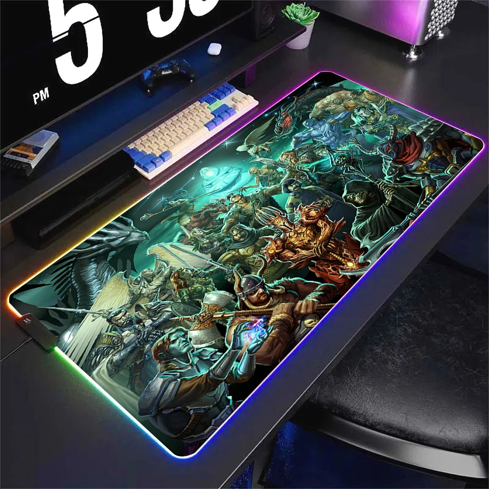 RGB Gamer Keyboard Mat Heroes of Might and Magic 3 Mouse Pad Mousepad Keyboards Computer Accessory Anime Shine Mausepad Mice XL