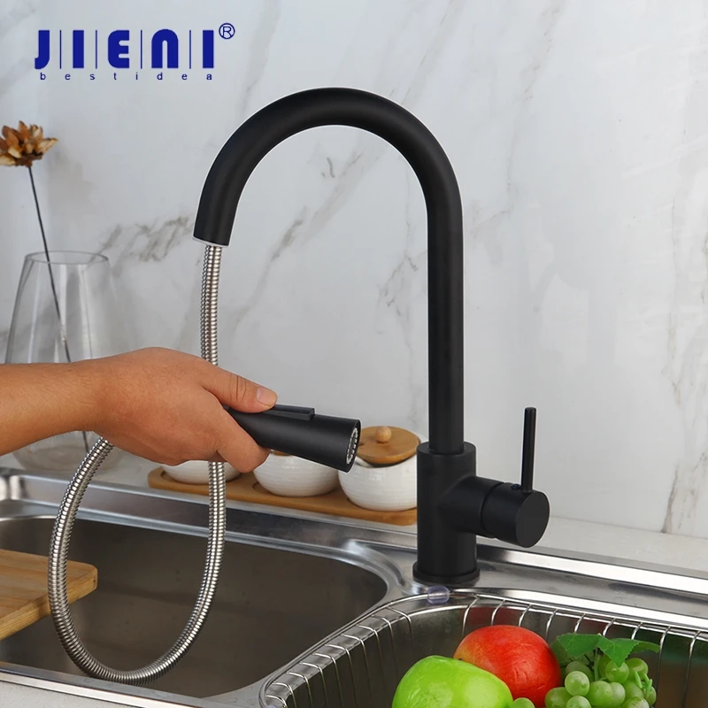 rubinetto-da-cucina-nero-opaco-jieni-360°-°-rubinetto-da-cucina-estraibile-girevole-in-acciaio-inox-con-2-funzioni-miscelatore-acqua-calda-e-fredda