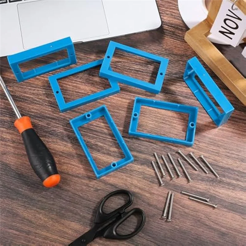 F-T 6 Stuks 1/2Inch Single Gang Receptacle Outlet Box Extenders, stopcontact Extender Box Met 12 Schroeven Receptacle Extender