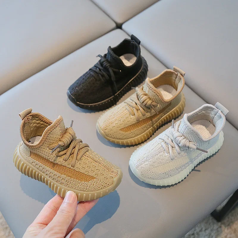 2024 Children\'s sports shoes girls casual shoes gray comfortable mesh running sports kids girls soft bottom breathable shoes
