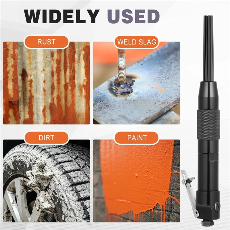 

【24 часа распродажа】 Компактный пневматический игольчатый скалер с 40 шт. 7-футовыми иглами для удаления накипи с воздушным питанием, удаляет ржавчину, краску и грязи.