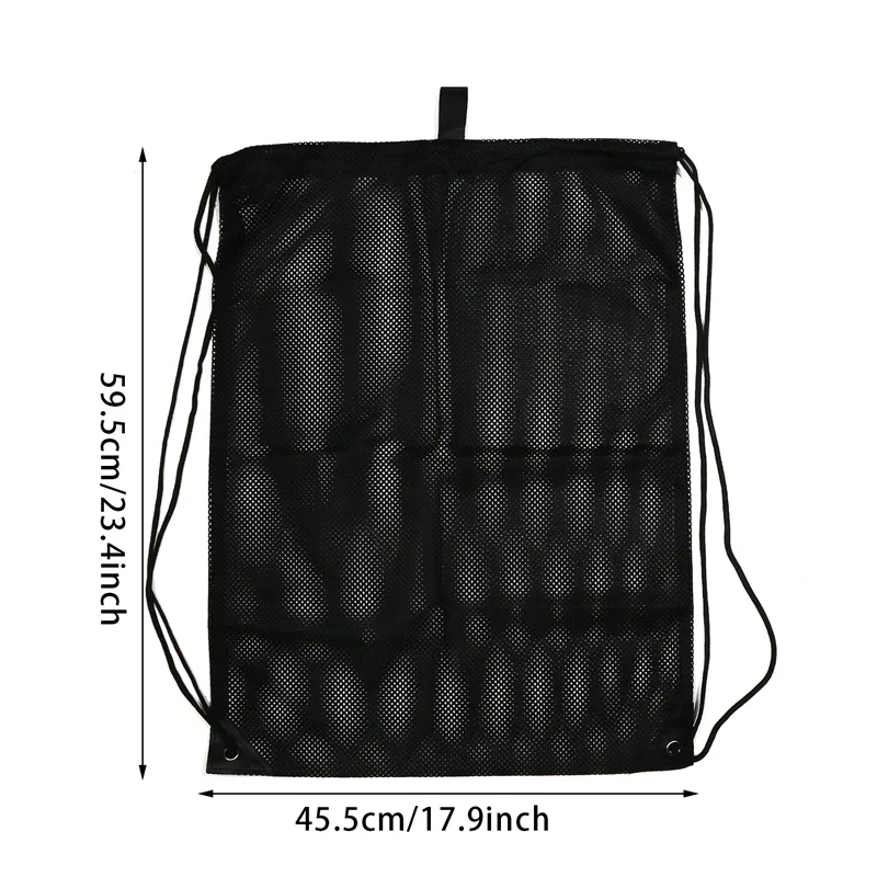 Heavy Duty Mesh Drawstring Backpack Bags Multifunction Ventilated Bag For Soccer ball, Gym Sports Equipment Storage Beach Toys
