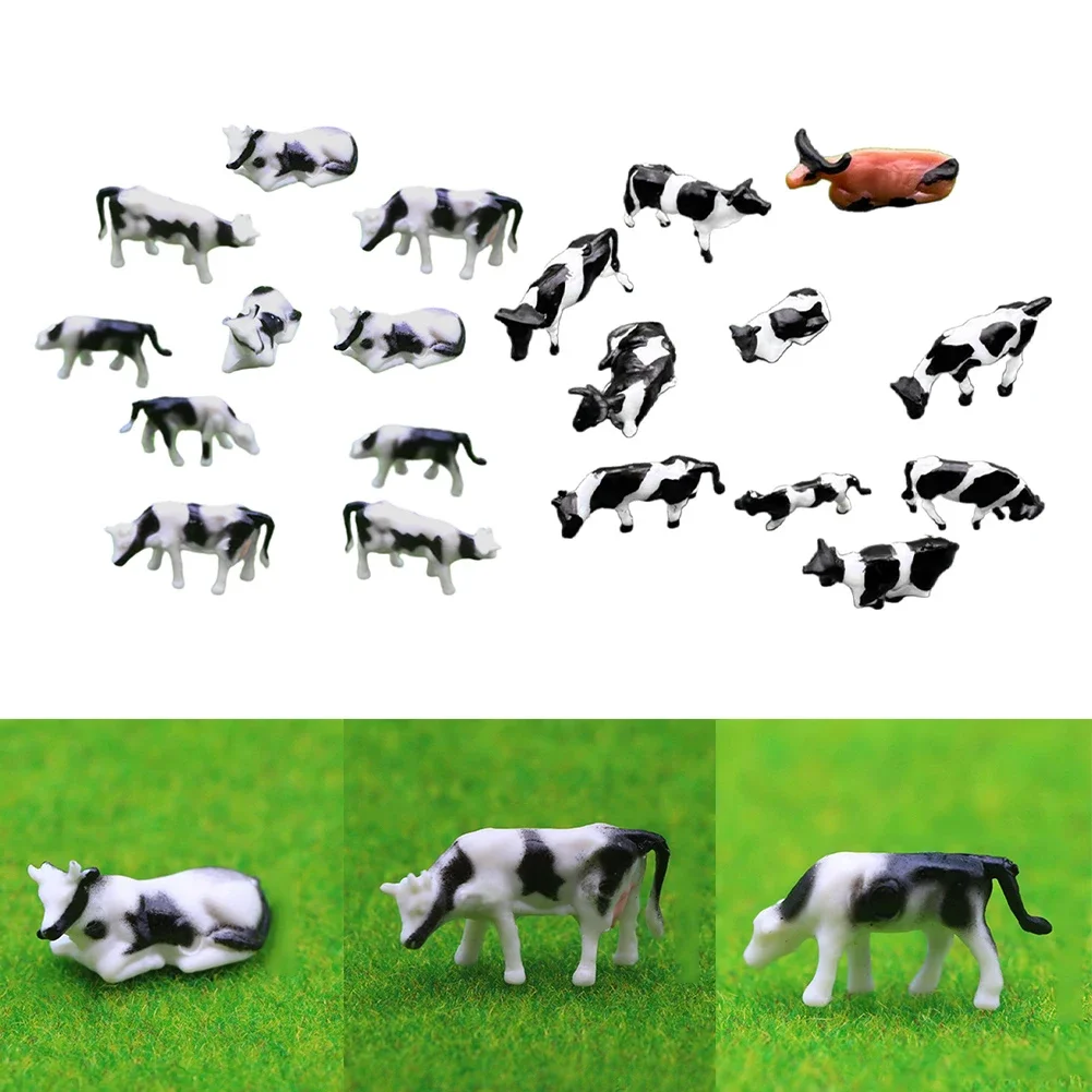 10 Pcs 1:75 Scale Diorama Model Cows Horse Animal Toy Set For DIY Model Making ABS Micro Landscape Model