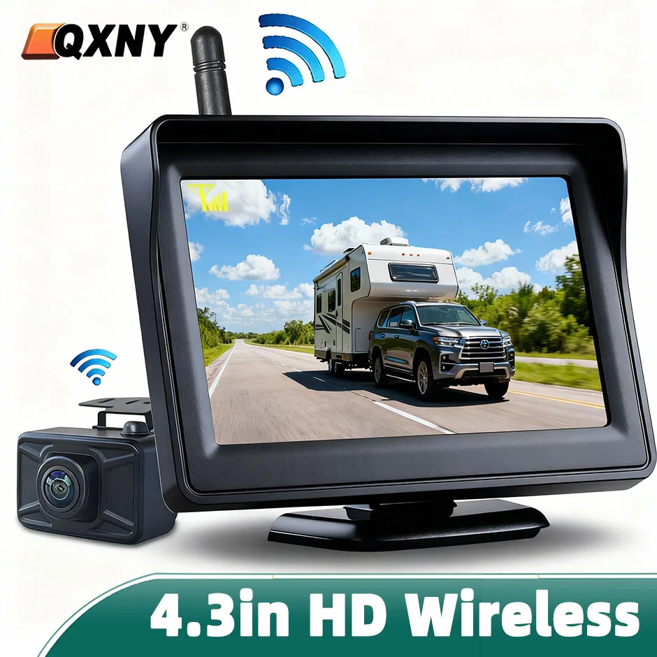

HD беспроводной 4,3-дюймовый монитор, резервная камера заднего вида, вид ночного видения, поддержка парковки для 12 В/24 В, грузовика, автобуса, автомобиля, автофургона