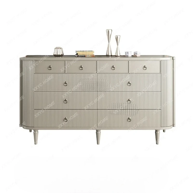 A  Postmodern American light luxury solid wood porch decorative cabinet bedroom storage side cabinet entry wall
