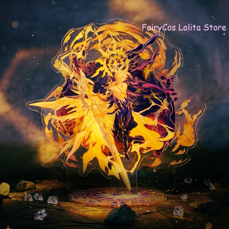 لعبة Khaslana Phainon حامل نموذج الشكل الاكريليك الدائمة علامة الليزر تذكرة شارة ورقة ملونة تأثيري زخرفة الطاولة