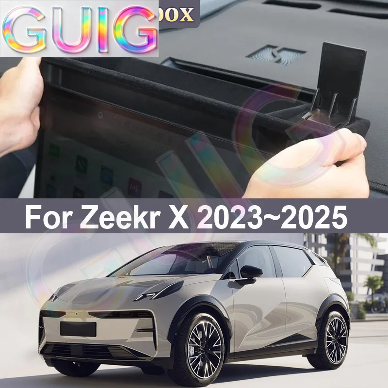 Car Storage Box For Zeekr X Accessories 2023 2024 2025 Storage Box Central Control Screen Tissue Box Auto Interior Accessories