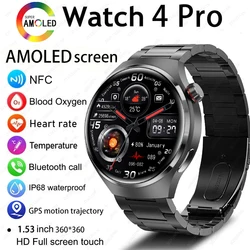 For Huawei GT4 PRO Smart Watch Men Watch 4 Pro AMOLED HD Screen Bluetooth Call GPS NFC Heart rate waterproof SmartWatch 2024 New