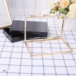 D0UD Rectangle Metal Frame Box Purses Handles for DIY Handbags Evening Bag Clutch Acc